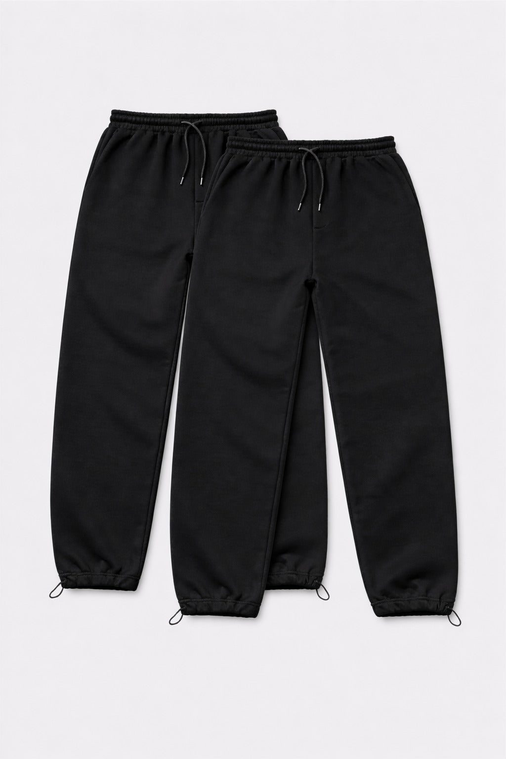 Black Relaxed-Fit Adjustable Hem Sweatpants