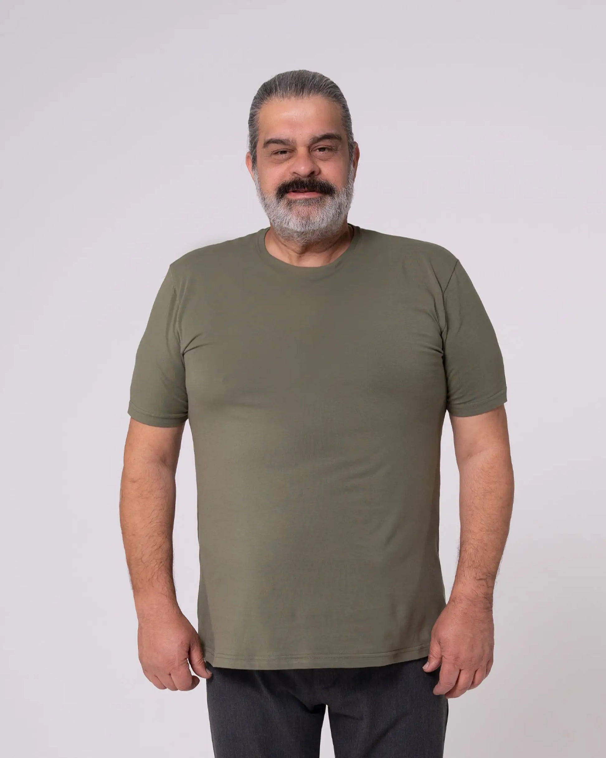 Haki Bisiklet Yaka Tişört Craftlabel